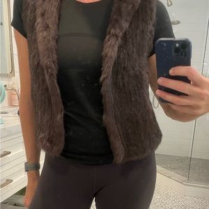Tory Burch Fur vest size ladies medium.